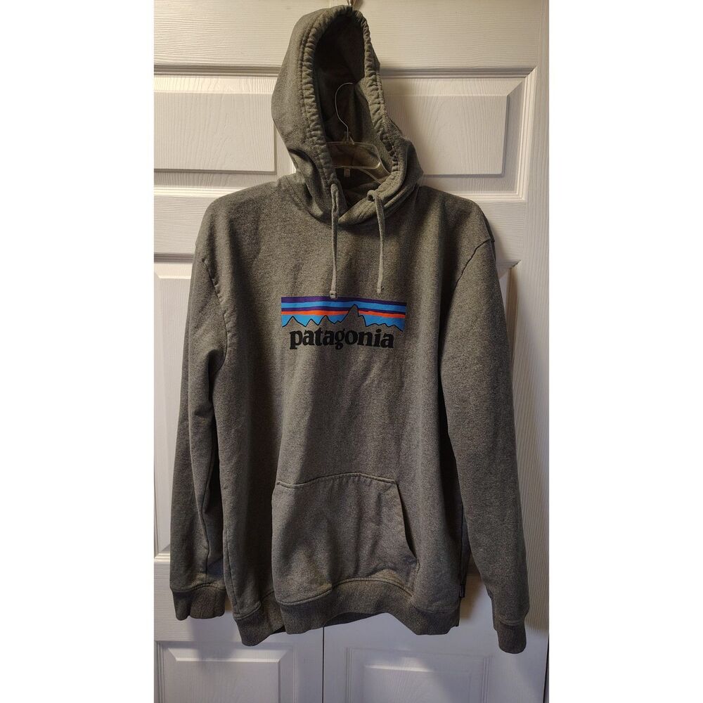 Patagonia Men's P-6 Logo Uprisal Hoody Heather Gray Pullover Sweatshirt Size XXL